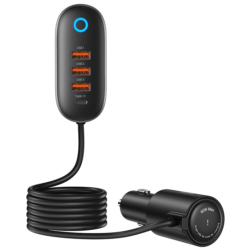 Usams Tẩu Sạc Nhanh 4 Cổng USB 156W Kèm Dây Cáp Dài 1m Cho Điện Thoại / Máy Tính Bảng / Laptop