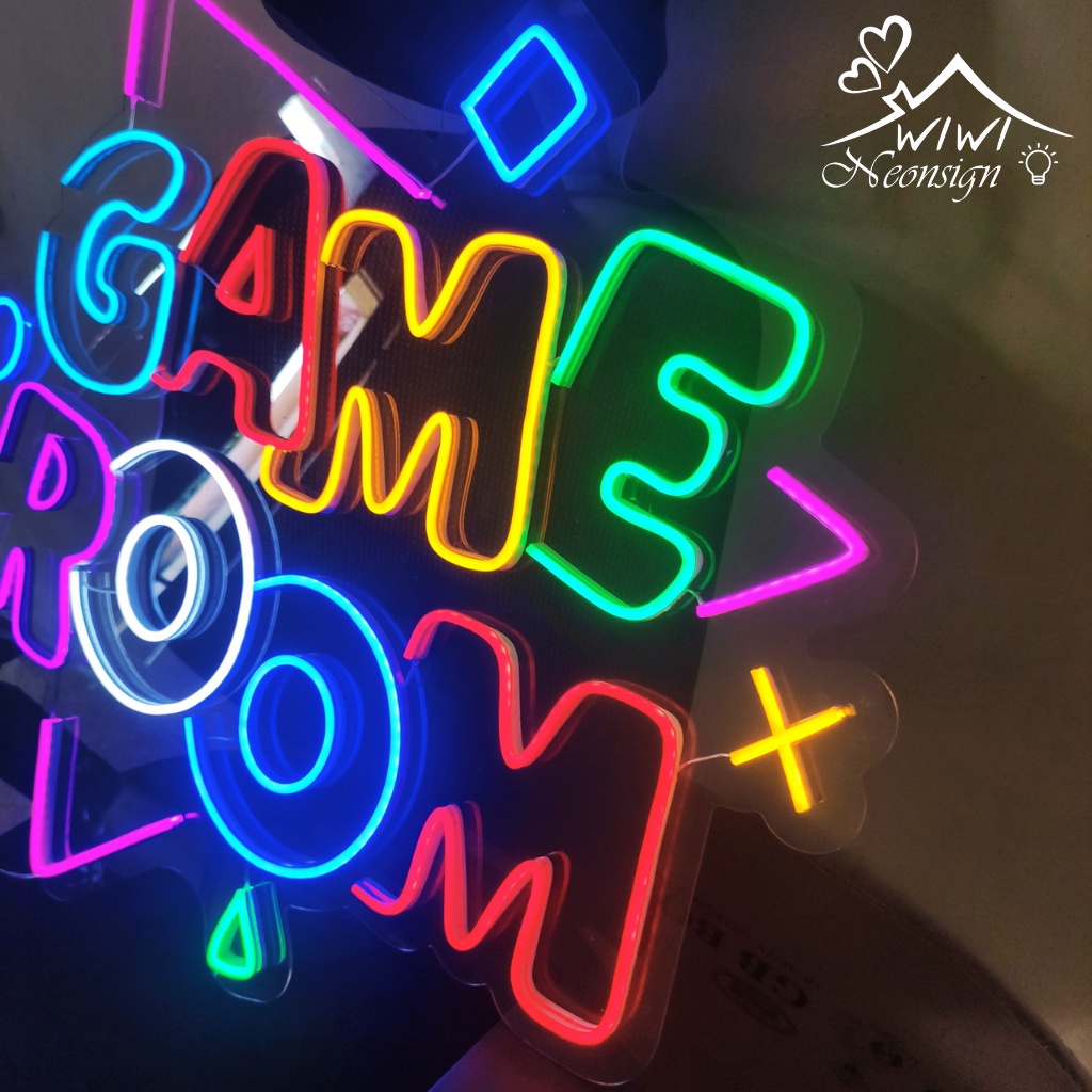 Đèn Led Neon Chữ GAME ROOM Nhiều Màu, Đèn Led Treo Tường Trang Trí Phòng Game