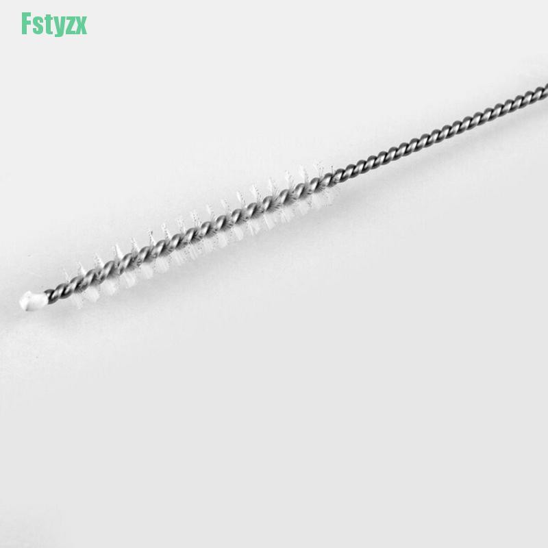 Fstyzx New 1 pcs Stainless Steel Nylon Straw Cleaning Cleaner Drinking Straws 17cm Brush