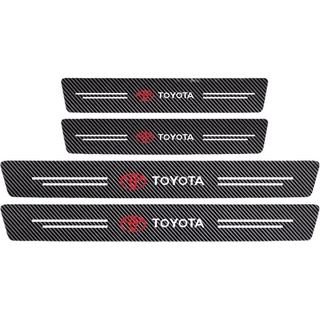 (Bản 10cm) Sét 8 miếng bậc cửa vân carbon logo TOYOTA chống trầy xước bậc xe fortuner và innova bản siêu rộng