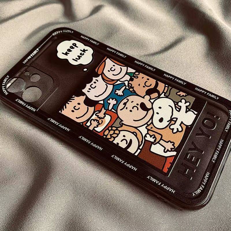 Ốp điện thoại trong suốt in Snoopy thích hợp cho Apple iPhone 12/13pro Max Iphone11 Xrxsmax 78P
