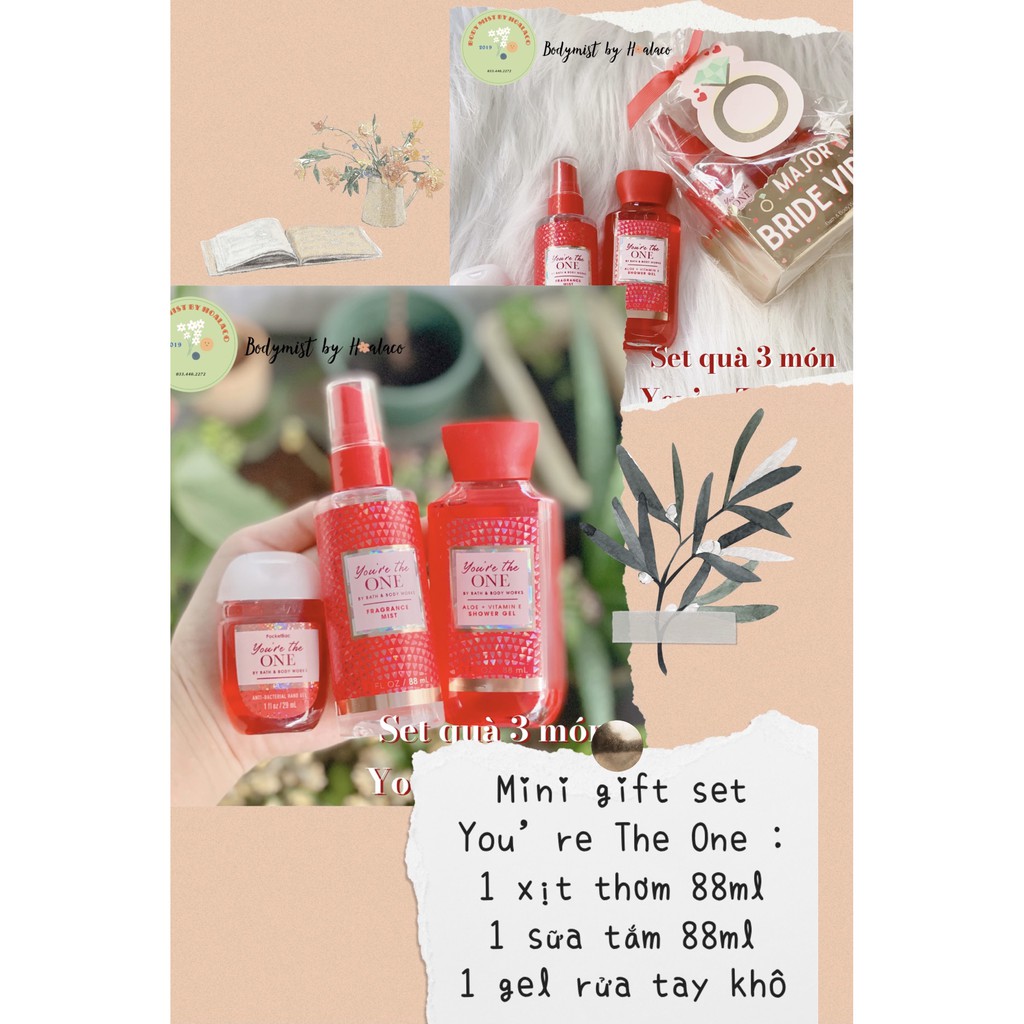 SET QUÀ 3 MÓN MINI YOU ARE THE ONE Bath body works