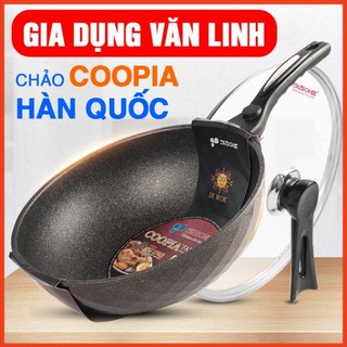 Chảo chống dính siêu bền đá sâu Coopia Hàn Quốc có nắp kính size 30cm