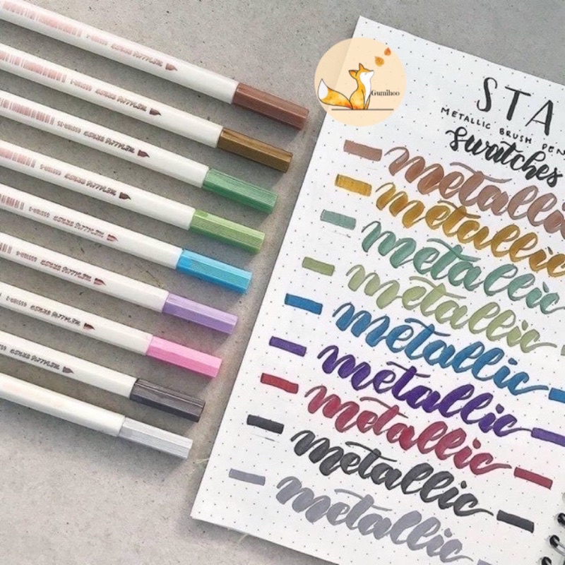 [Bujo]  Bút lông màu mềm đầu brush winzige mohamm viết thư pháp fiber pen marker