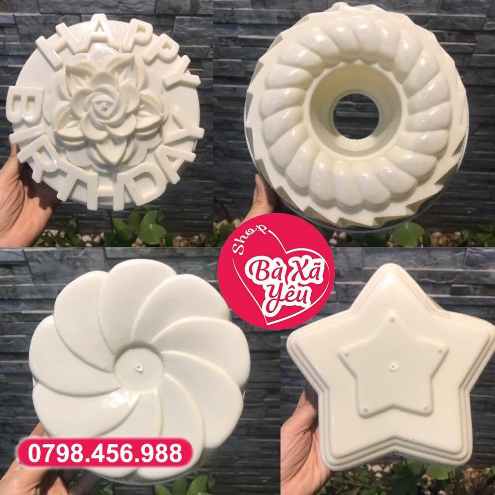 Bộ 4 khuôn rau câu , ép xôi , làm bánh - BX2455