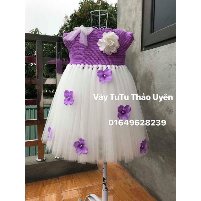 Freeship 99k toàn quốc_,Váy công chúa thân len màu tím