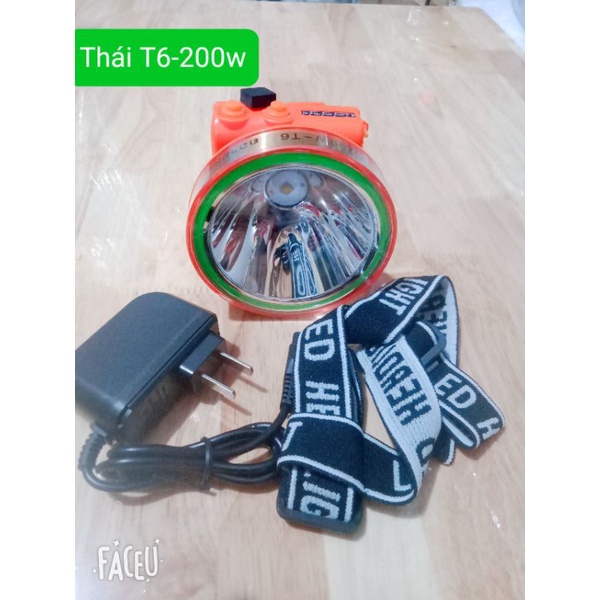 ĐÈN PIN ĐỘI ĐẦU LED SIÊU SÁNG HÀNG THÁI 200W CHỐNG NƯỚC T8, T6