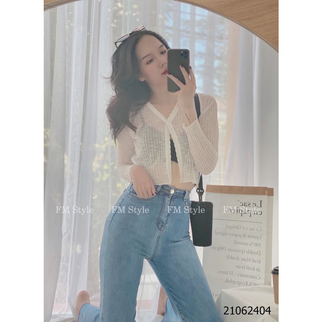 Áo khoác cardigan nữ FM Style croptop chất len mỏng dệt kim  tay dài sexy quyến rũ phong cách ulzzang Hàn Quốc 210713839 | BigBuy360 - bigbuy360.vn