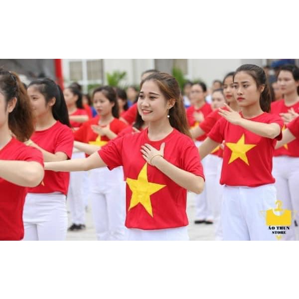 [SỈ] áo cờ đỏ sao vàng CHẤT ĐẸP cotton  đủ size 10-85kg giá tại xưởng không qua trung gian [có video]