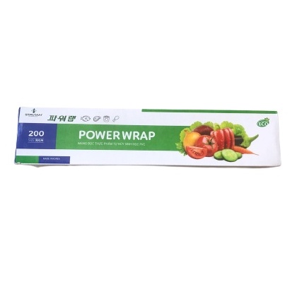 Màng bọc thực phẩm Power Wrap Hàn Quốc co giãn, chất liệu PVC tự hủy sinh học Size 60m x 30cm