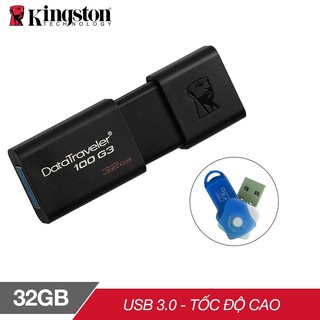 USB 3.0 Kingston DT100G3 32GB tốc độ cao tặng đầu đọc thẻ nhớ micro- Hãng phân phối chính thức