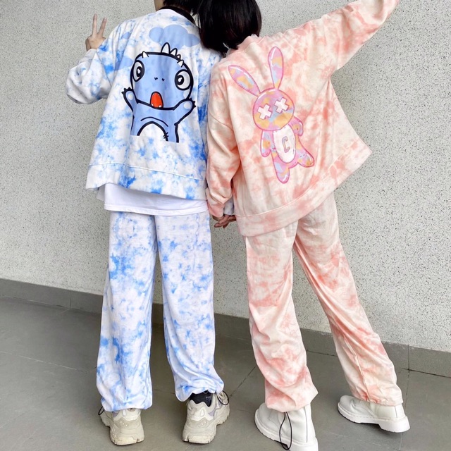 Cả Set Cardigan Loang 3D-Long Pants Loang 3D Bad Rabit Ảnh/Clip Thật