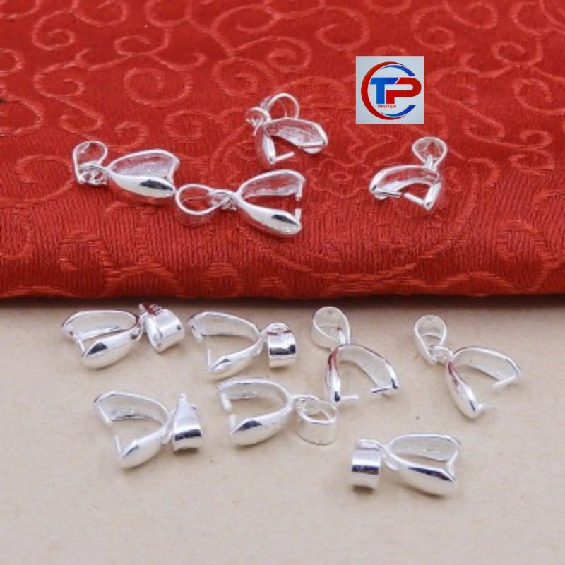 Kẹp mặt kẹp đá kẹp móc dây chuyền bạc 925 vĩnh viễn hành bao đổi mới làm bạc