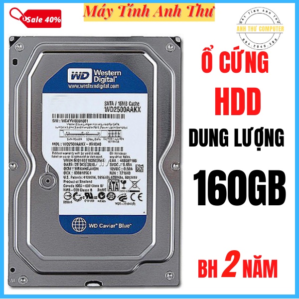 Ổ cứng HDD máy tính bàn PC W.D 160GB, 250GB, 320GB, 500GB Cài sẵn hệ điều hành Bảo Hành 2 Năm