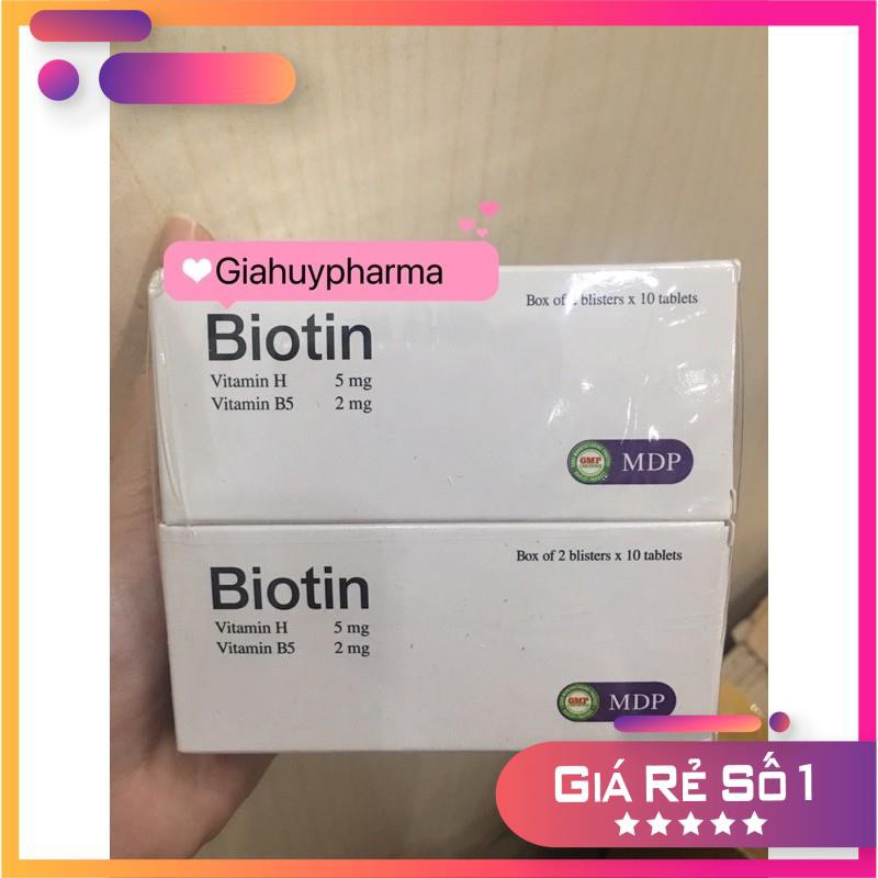 Biotin 5mg viên uống chống rụng tóc ,da tiết bã nhờn