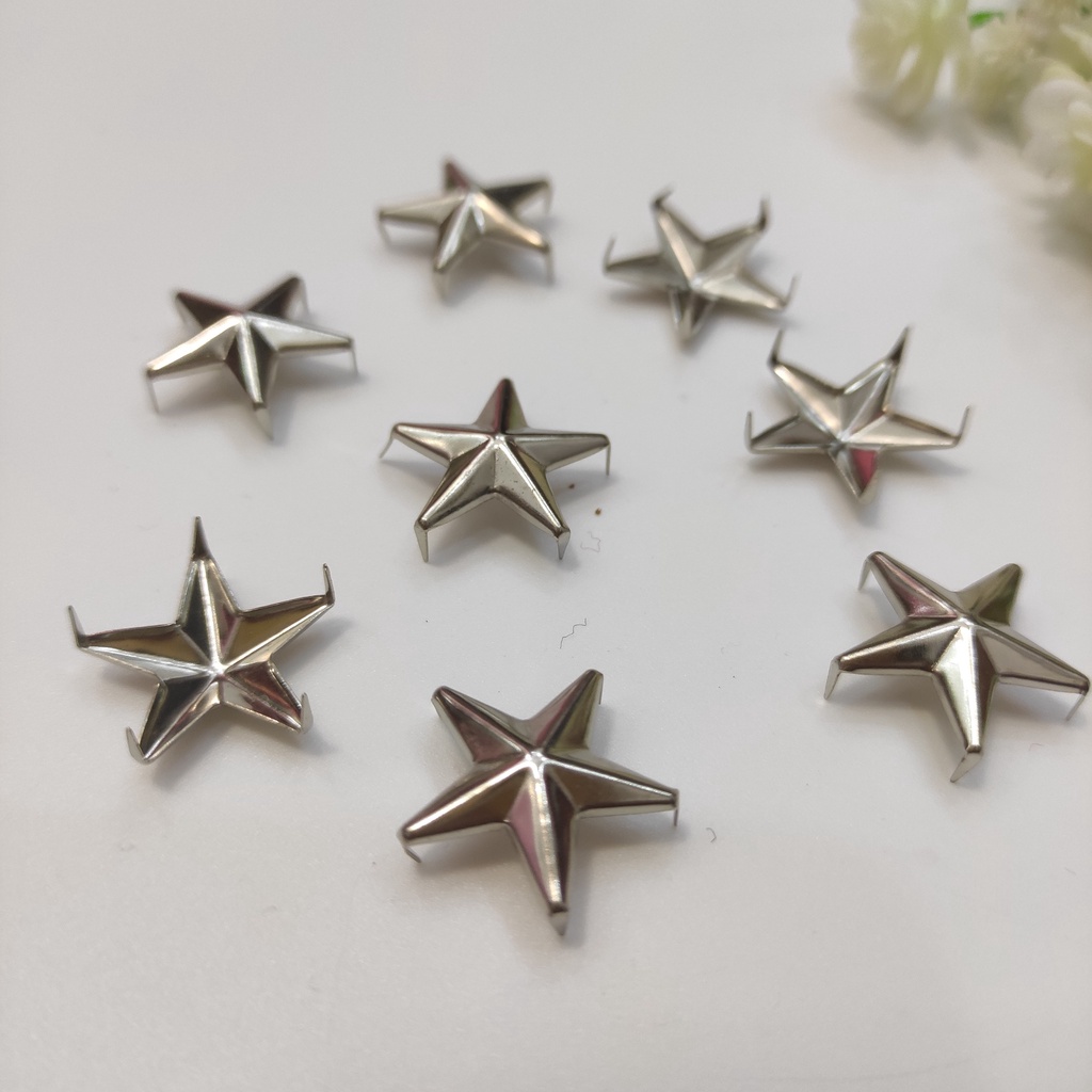 Đinh tán hình ngôi sao bằng kim loại trang trí handmade đồ da, giày dép, quần áo Pinky Shop