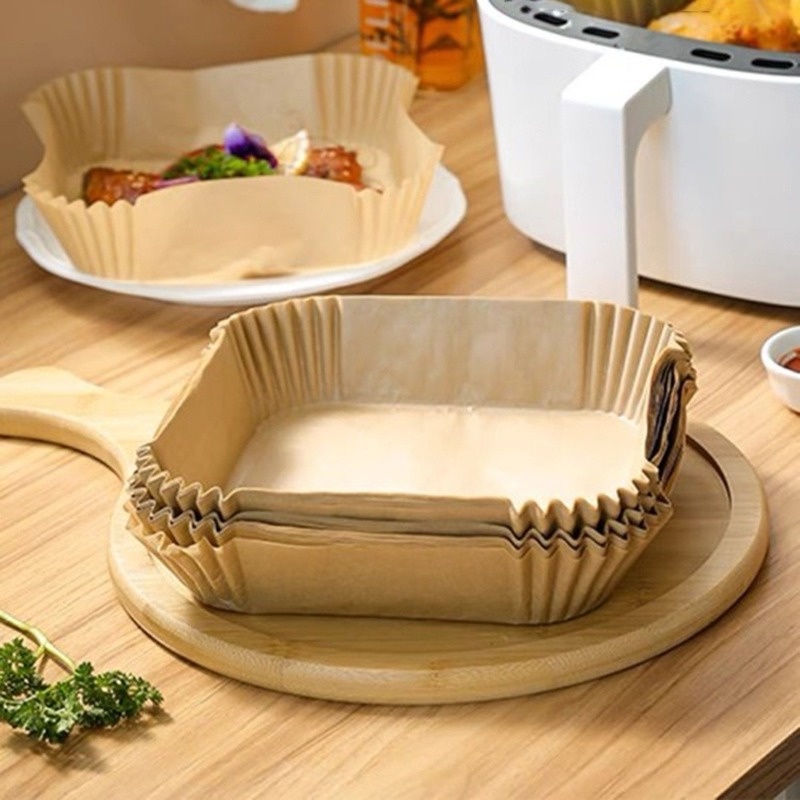 Set 100 Giấy Lót Hấp Bánh Hình Vuông 20cm Không Dính Dùng Một Lần Cho Nhà Bếp