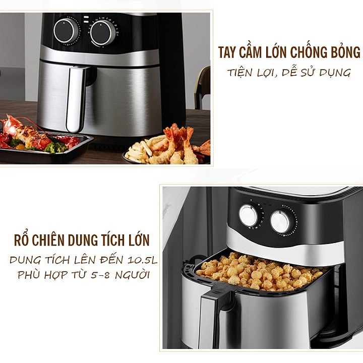 Nồi chiên không dầu loại to 9L Mitsusita hàng đẹp