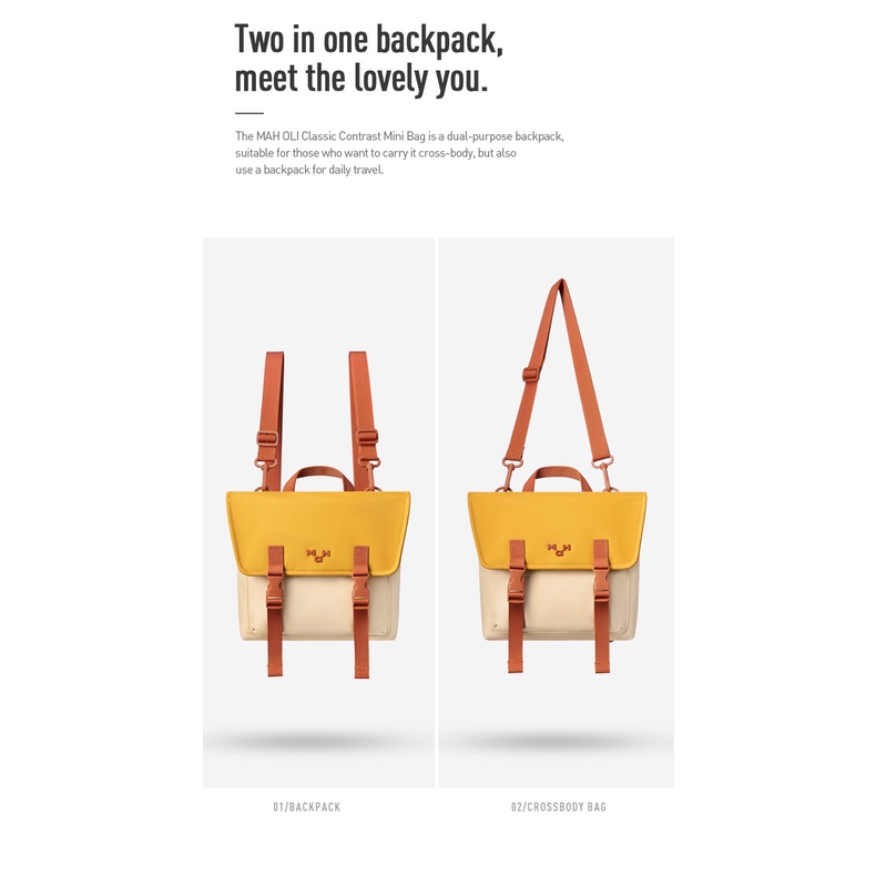 MAH OLI Ba lô giải trí Cambridge màu cổ điển - Túi nhỏ