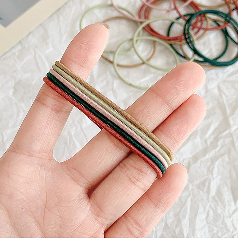 Set 100 Dây Buộc Tóc Cao Su Co Giãn Đơn Giản Thời Trang 2023