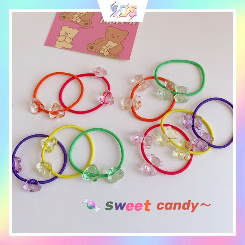 Dây cột tóc thun đính hạt xinh xắn ulzzang