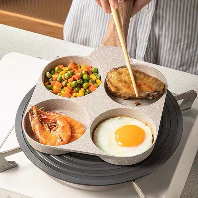 Only HOUSE Chảo Đá Y Tế Bốn Lỗ Chống Dính Mini Omelette Pa