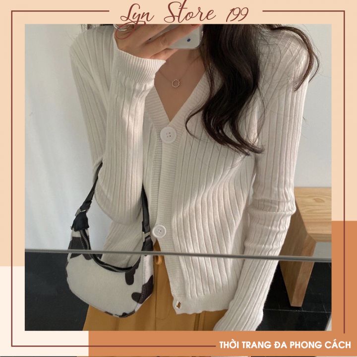 Áo Cardigan Len Cúc Mở Cho Nữ Cổ Chữ V Dệt Kim Dài Tay- Áo len Dài Tay Cho Nữ Nhiều Màu Freesize Mã 28