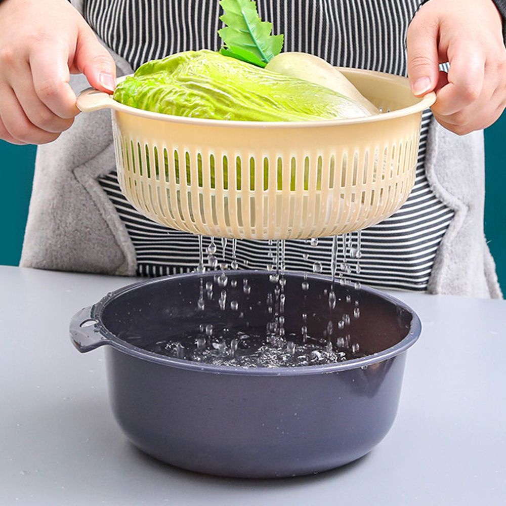 Rổ rửa rau củ quả thiết kế 2 trong 1 chức đa năng tiện dụng cho nhà bếp