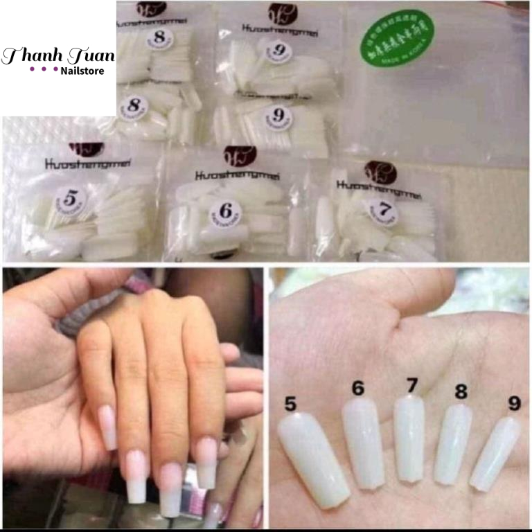 Móng úp lẻ size túi 50 móng màu đục  - Phụ kiện đồ nail HSM