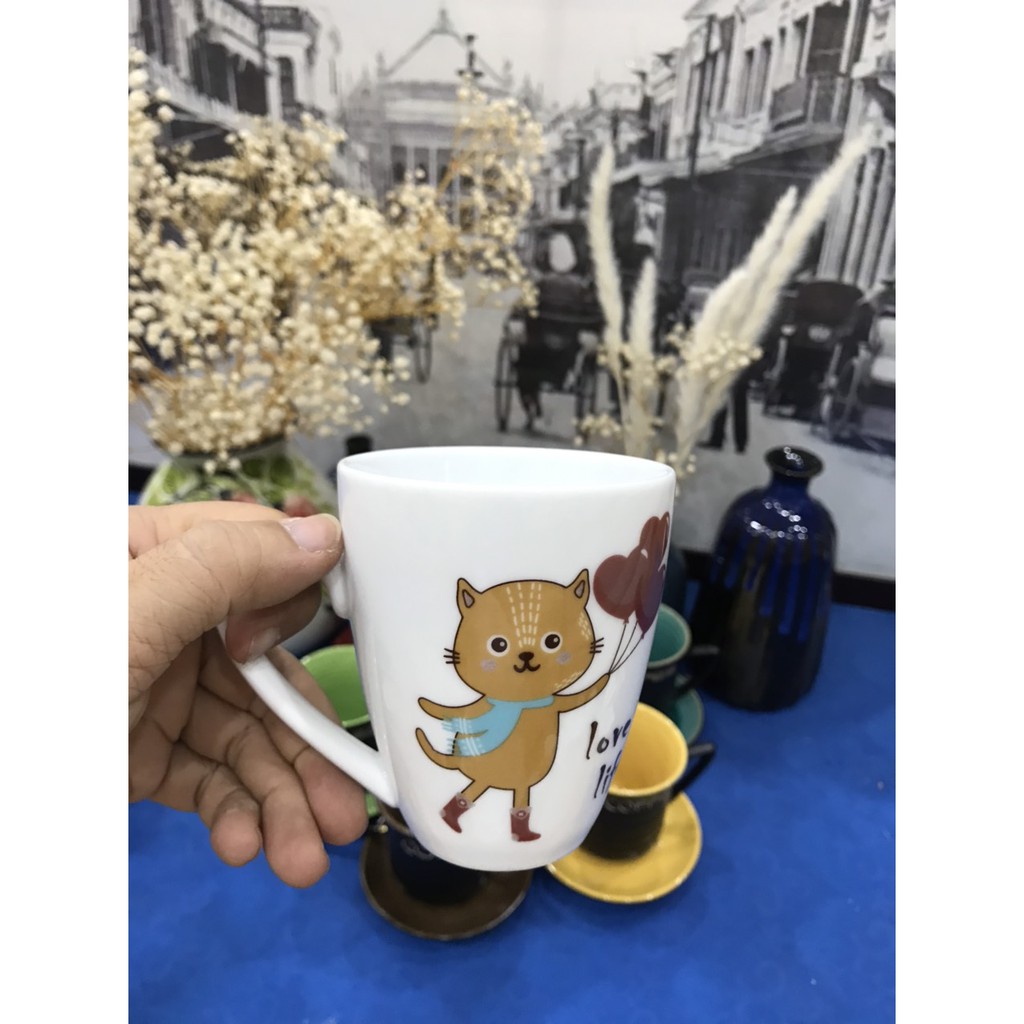 TÁCH CAFF, LY CAFE, LY CAPUCHINO, LY CÓ ẢNH DECAN, CỐC TRÀ SỮA, TÁCH SỨ TRÀ ĐÁ BÁT TRÀNG, CỐC ĐÁNH RĂNG