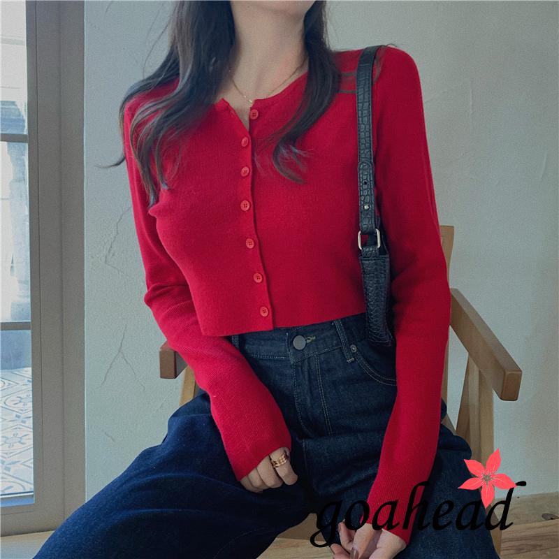 Áo Cardigan Dệt Kim Tay Dài Phối Nút Thiết Kế Thanh Lịch Cho Phái Nữ