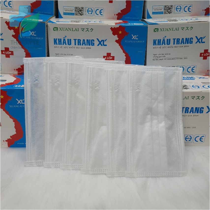 1 Hộp 50 Chiếc Khẩu trang kháng khuẩn Xuân Lai 4 lớp Lọc Bụi, Kháng Khuẩn | BigBuy360 - bigbuy360.vn