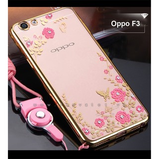 Ốp lưng Oppo F3 dẻo hình hoa