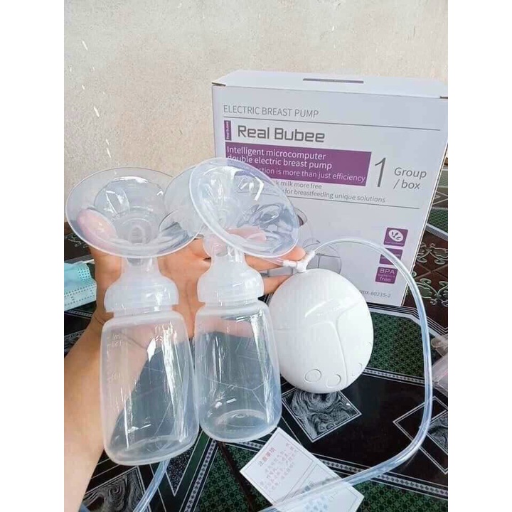 Máy hút sữa điện đôi Real Bubee ( Có chế độ massa kích sữa,điều chỉnh tăng giảm áp lực)