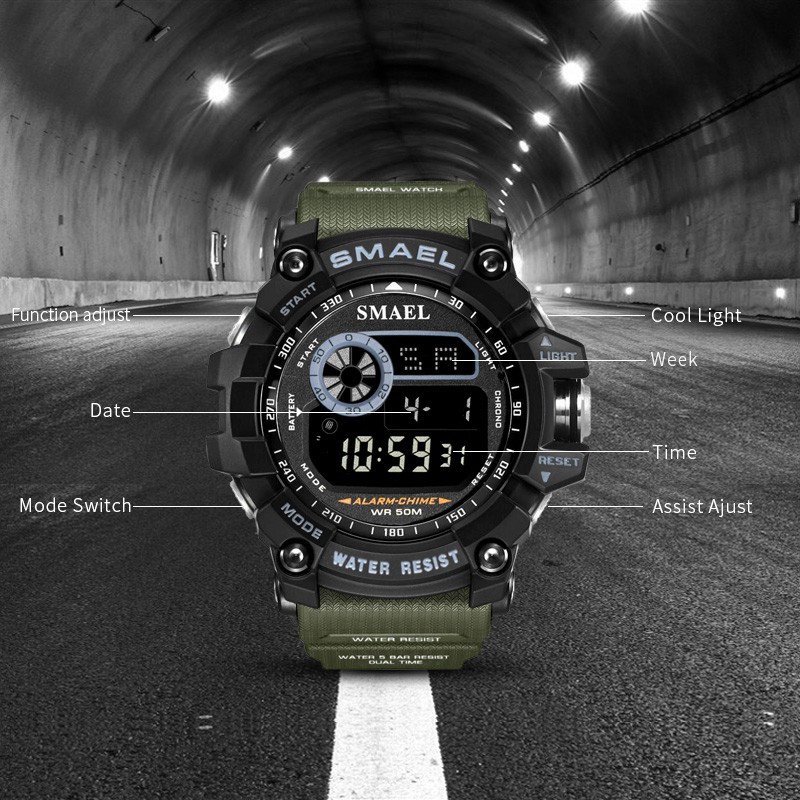 SMAEL LED Waterproof Electronic Men Watch