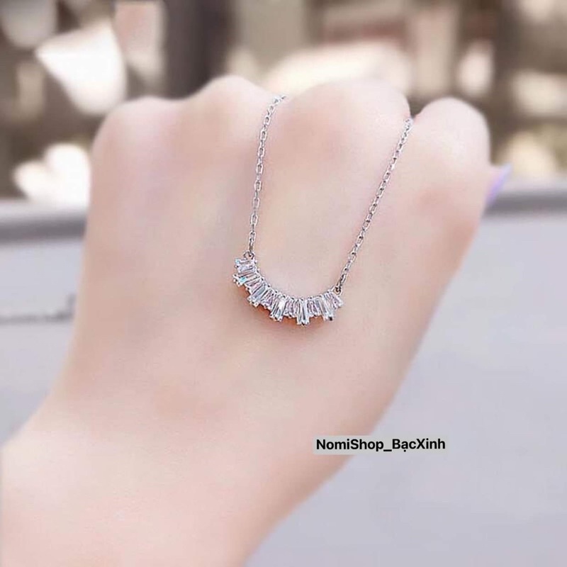 Dây chuyền Bạc dải đá cách điệu, đẹp mê lấp lánh lôi cuốn 10₫ chất lượng Mainomi Shop Bạc Xinh