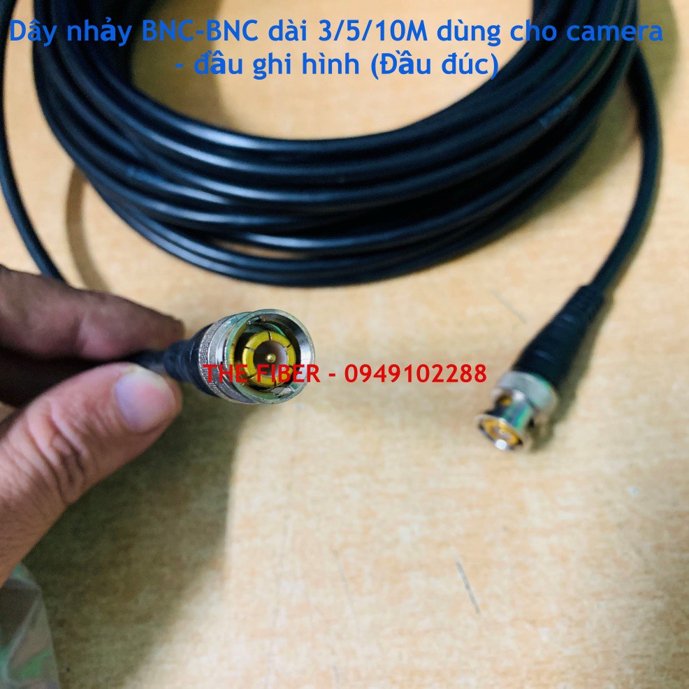 Dây nhảy BNC-BNC dài 3M/5M/10M dùng cho camera - đầu ghi hình (Đầu đúc)