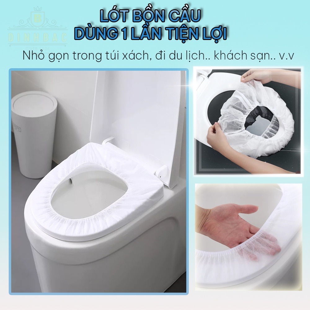 Lót bồn cầu dùng 1 lần đi du lịch khách sạn Vải không dệt chống thấm nước Đình Bắc Store