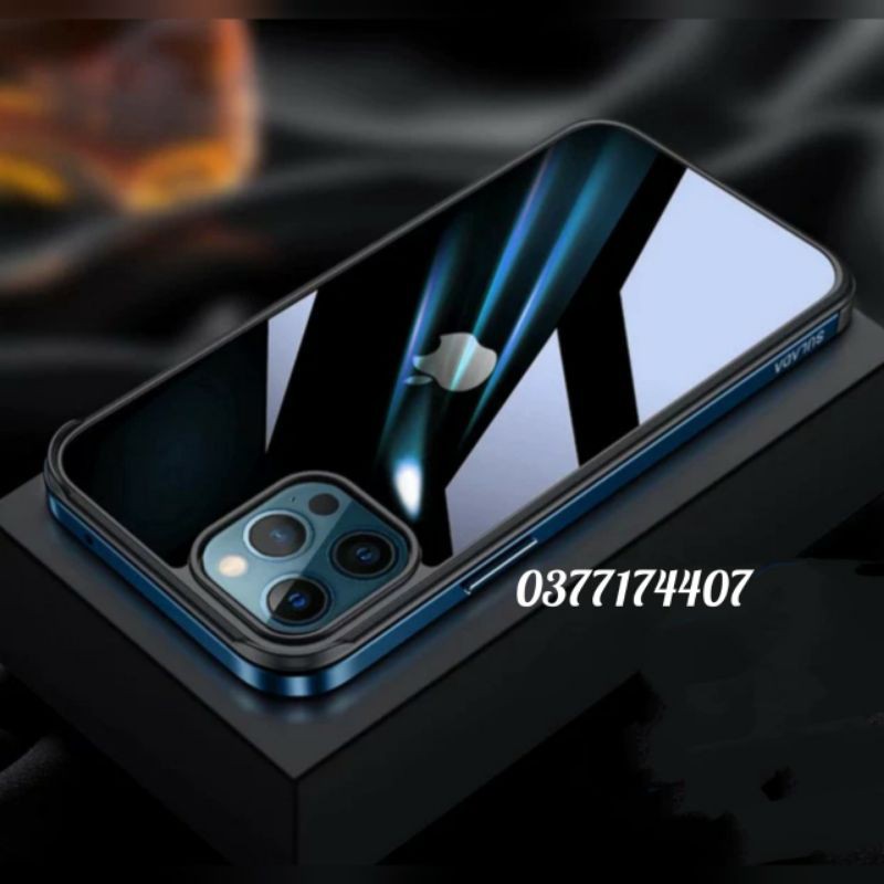 Ốp lưng kính Sulada viền màu cho iPhone 12 Mini, 12, 12 Pro, 12 Pro Max chống sốc siêu đẹp