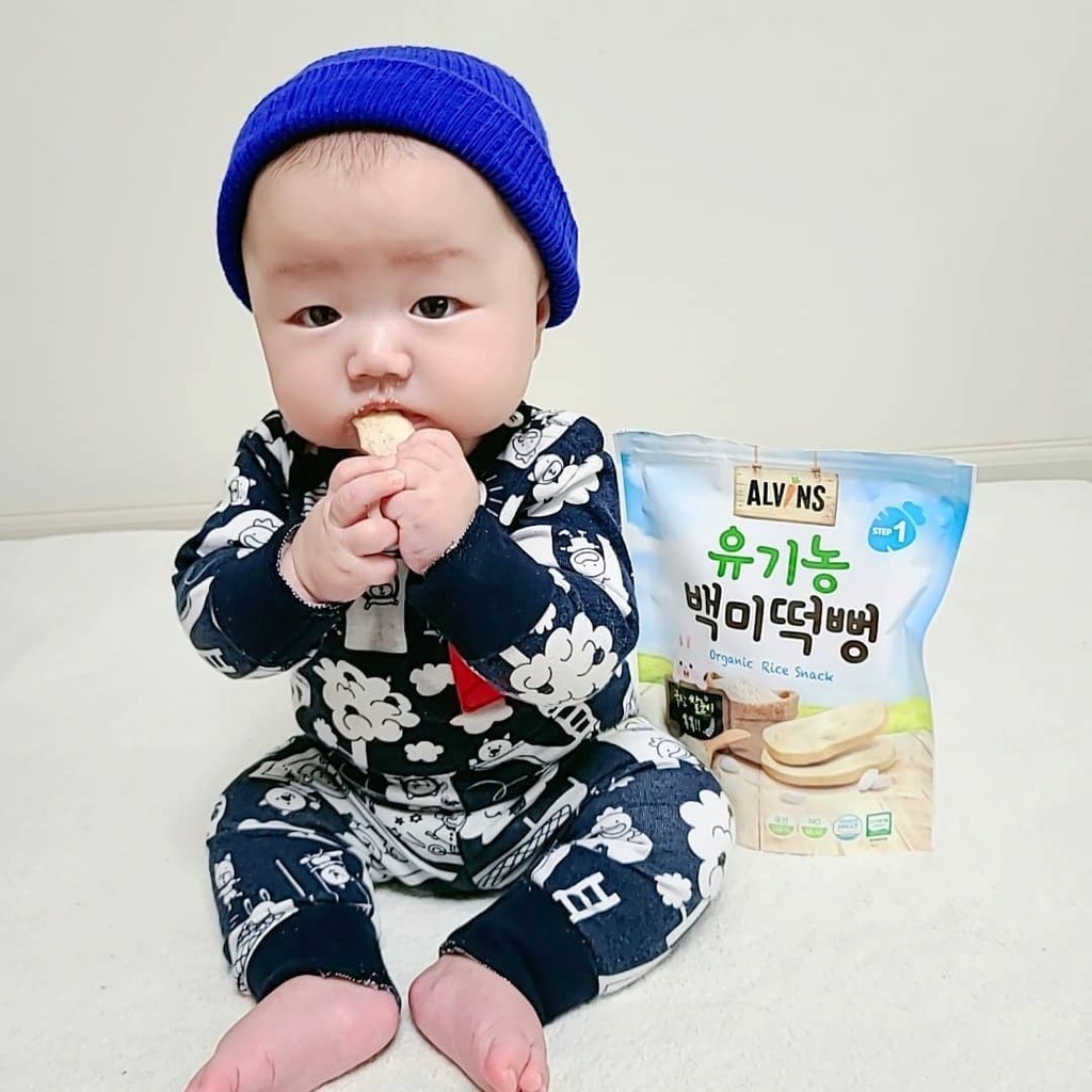 Bánh gạo ăn dặm hữu cơ cho bé vị bí ngô Alvins 30g - Hàn Quốc cho bé từ 6 tháng tuổi