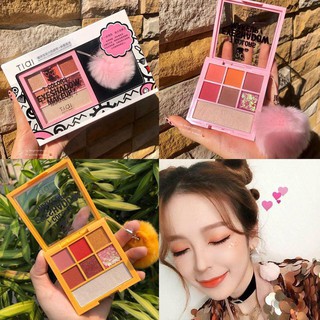 Set phấn mắt Tial kèm bông 2 tông màu hot