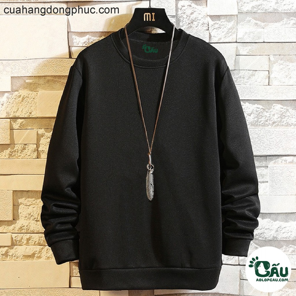 Áo sweater GẤU 194 vải nỉ thu đông co dãn, dày dặn mềm mịn form rộng phong cách Unisex - Trơn SW | BigBuy360 - bigbuy360.vn