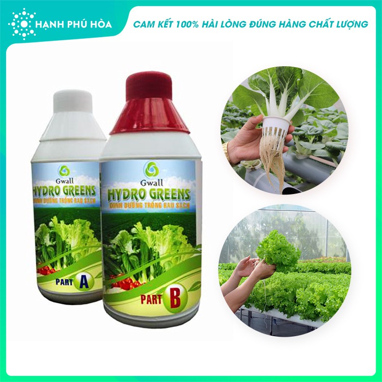 Dung Dịch Thủy Canh Cao Cấp Trồng Rau Sạch Gwall Hydro Green 0.5l/Chai- Tăng Năng Suất, Chất Lượng & Sức Đề Kháng