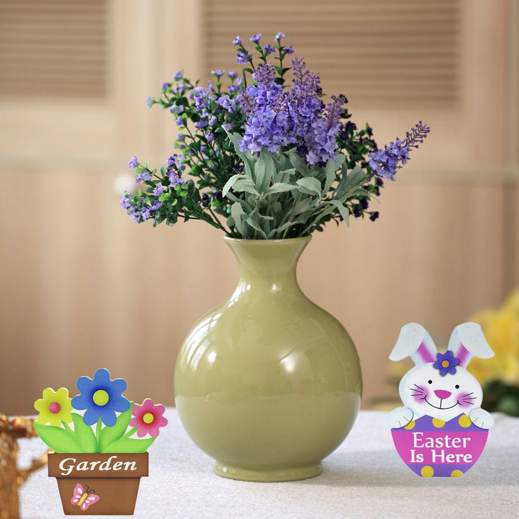 Bảng In Chữ Happy Easter Và Hoa / Thỏ Phục Sinh Trang Trí Bàn Ăn