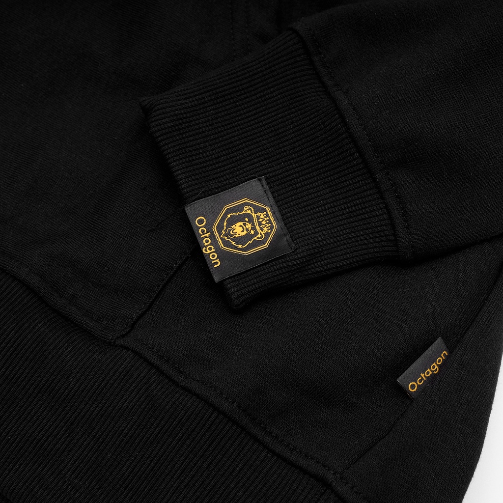 ÁO HOODIE OCTAGON SAMURAI MÀU ĐEN NỈ BÔNG FORM OVERSIZE