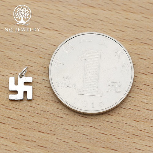 Charm bạc hình chữ phạn treo - NQ Jewelry