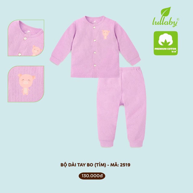 Bộ Dài Tay Lullaby Vân Thoáng 4 Màu Cực Yêu Cho Bé