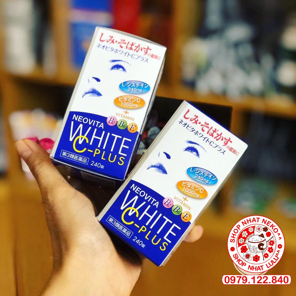 Hộp đựng 240 viên trắng da Vita white C plus Nhật bản