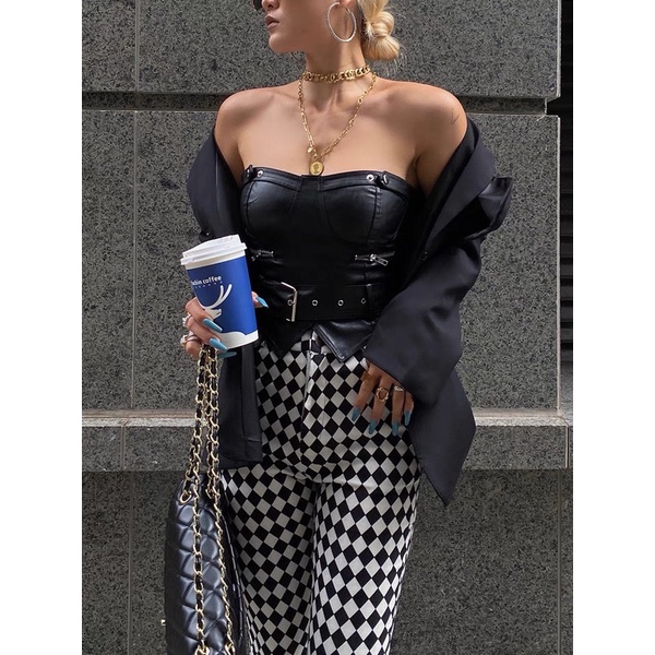 Áo ống vải hoặc da kèm nịt (SẴN) | BigBuy360 - bigbuy360.vn