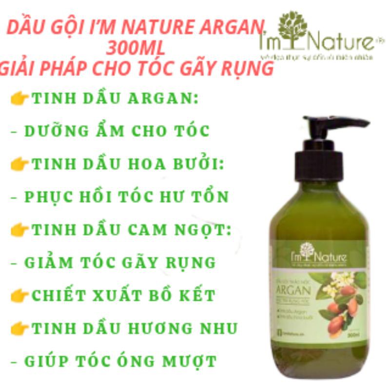 Dầu Gội I’m Nature Argan 300ml – Giải Pháp cho Tóc Gãy Rụng - HÀNG CHÍNH HÃNG